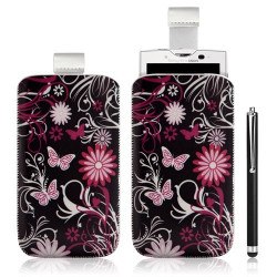 Housse coque étui pochette pour Sony Ericsson Xperia X10 avec motif + Stylet luxe