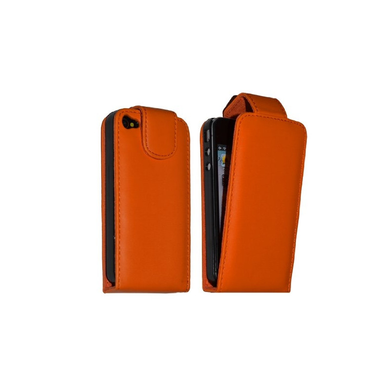Housse étui coque pour Apple Iphone 4 couleur orange + film protecteur ecran
