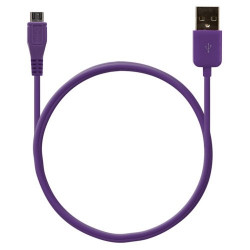 Chargeur voiture allume cigare USB + Cable data couleur violet pour Samsung : GT-B5310 Corby Pro / GT-B7510 Galaxy Pro / GT-C330