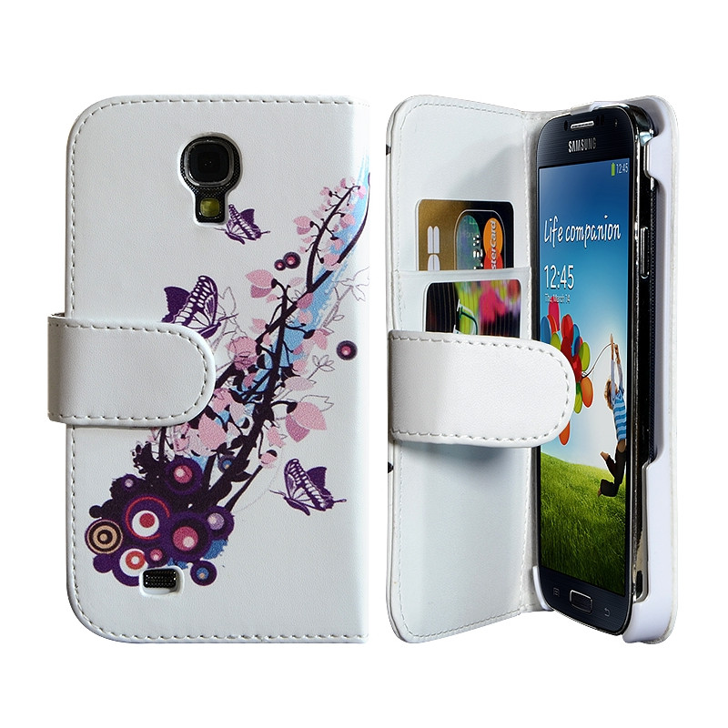 Housse Coque Etui Portefeuille pour Samsung Galaxy S4 Avec Motif HF01