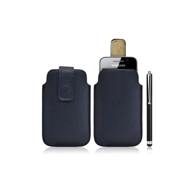 Housse coque étui pochette bleu pour Samsung Galaxy Ace S5830 + Stylet