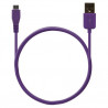 Chargeur voiture allume cigare USB + Cable data couleur violet pour Acer : Liquid Express / Liquid mini E310 / Liquid mt / Strea