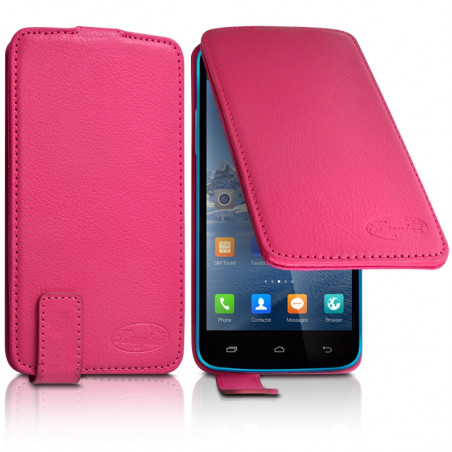 Housse Coque Etui S-view Universel Couleur Rose Fushia pour Archos 50b Platinium