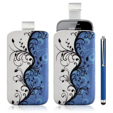 Housse coque étui pochette pour Samsung Galaxy Gio S5660 avec motif + Stylet