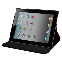 Housse coque etui pour Apple Ipad 2 de luxe avec sytème de rotation à 360 degrès couleur noir