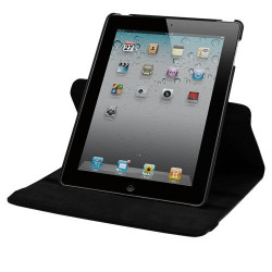 Housse coque etui pour Apple Ipad 2 de luxe avec sytème de rotation à 360 degrès couleur noir