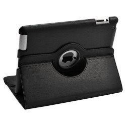 Housse coque etui pour Apple Ipad 2 de luxe avec sytème de rotation à 360 degrès couleur noir