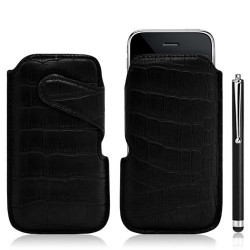 Housse coque étui pochette style croco pour Apple Iphone 3G/3GS + Stylet