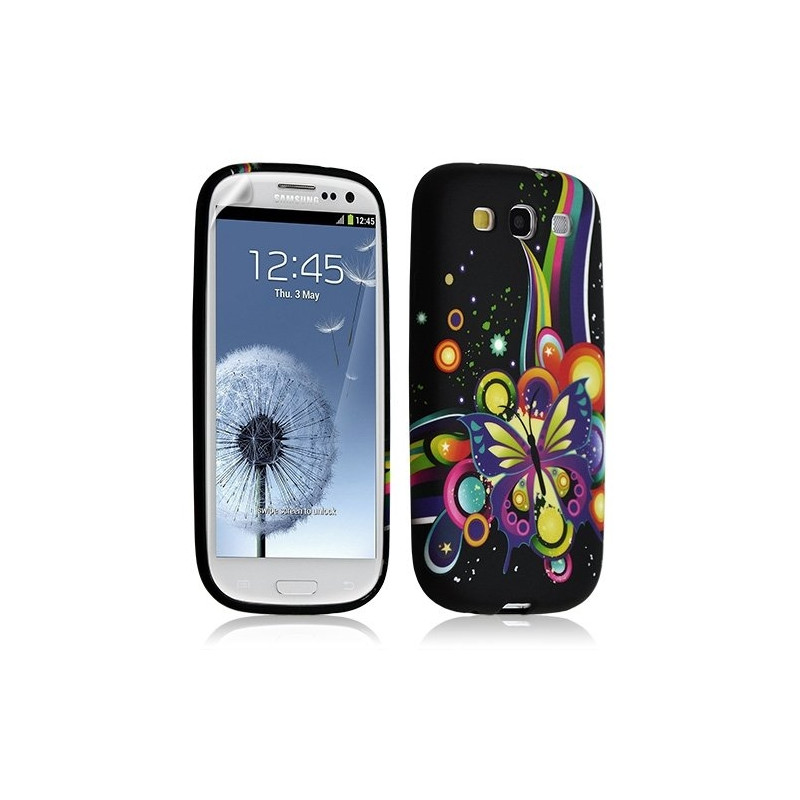 Housse coque étui gel pour Samsung Galaxy S3 motif HF05 + Film protecteur