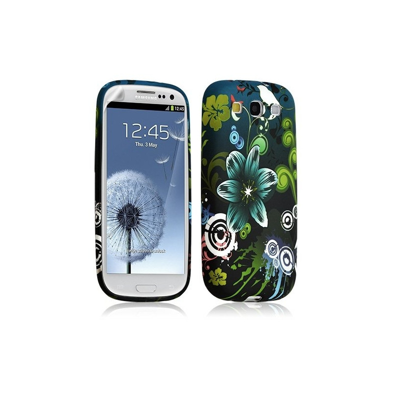Housse coque étui gel pour Samsung Galaxy S3 motif HF09 + Film protecteur