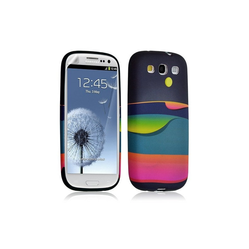 Housse Coque Étui Gel Pour Samsung Galaxy S3 Motif Lm04 + Film Protecteur
