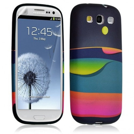 Housse Coque Étui Gel Pour Samsung Galaxy S3 Motif Lm04 + Film Protecteur
