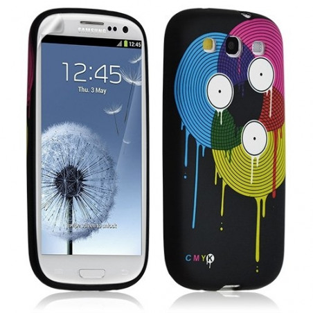 Housse Coque Étui Gel Pour Samsung Galaxy S3 Motif Lm08 + Film Protecteur