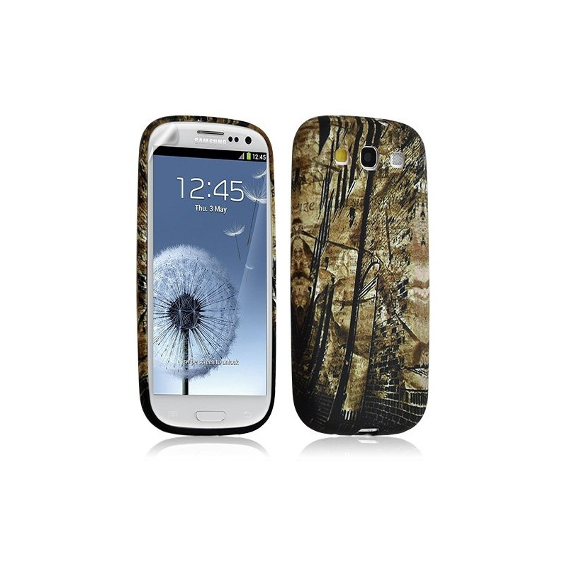 Housse Coque Étui Gel Pour Samsung Galaxy S3 Motif Lm10 + Film Protecteur