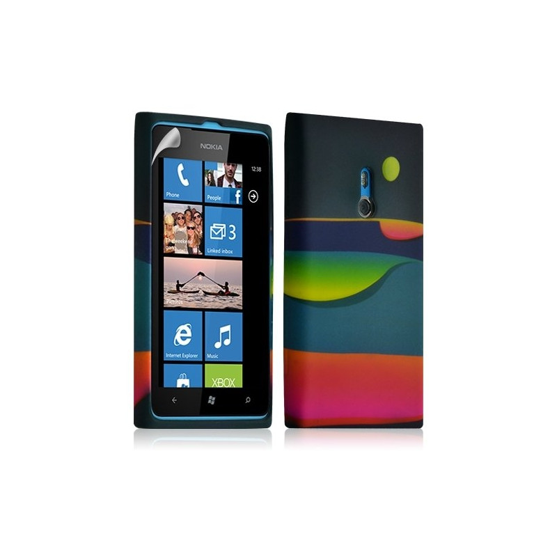 Housse coque étui gel pour Nokia Lumia 800 motif LM04 + Film protecteur