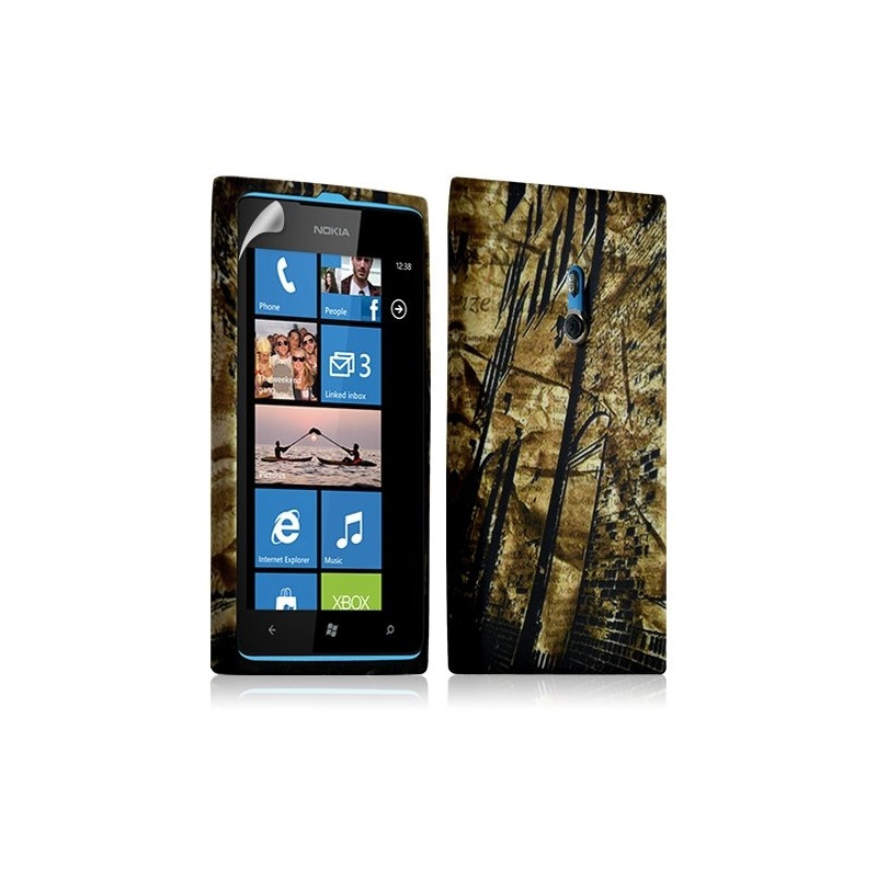 Housse coque étui gel pour Nokia Lumia 800 motif LM10 + Film protecteur