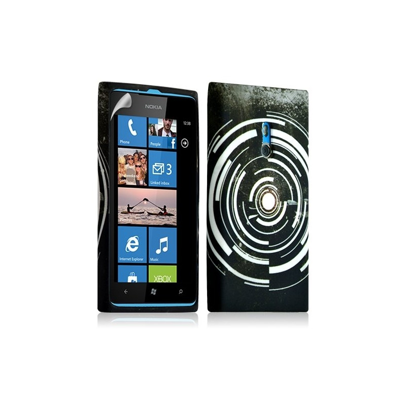 Housse coque étui gel pour Nokia Lumia 800 motif LM13 + Film protecteur