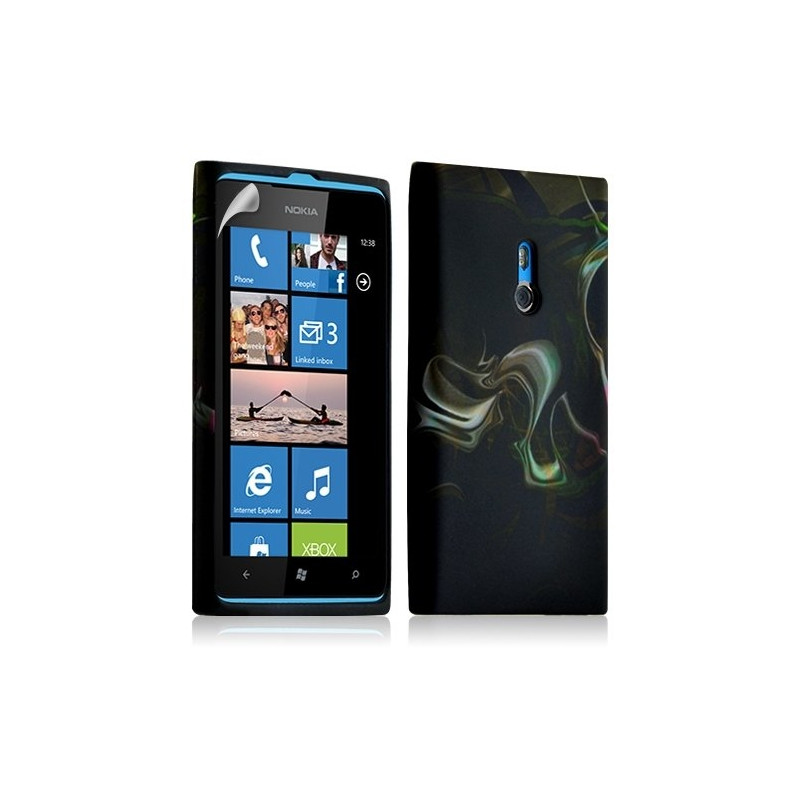 Housse coque étui gel pour Nokia Lumia 800 motif LM14 + Film protecteur