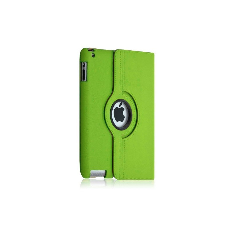 Housse coque étui pour Apple Nouvel iPad de luxe avec sytème de rotation à 360 degrès couleur vert + Film de protection écr