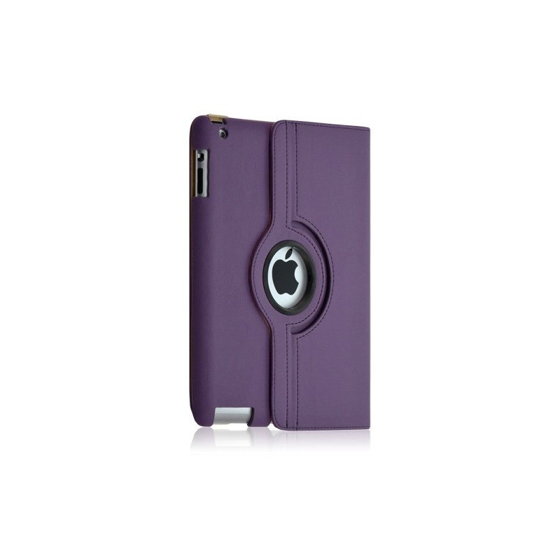 Housse coque etui de luxe pour Apple iPad 2 / 3 avec sytème de rotation à 360 degrès couleur violet foncé + Film de protection