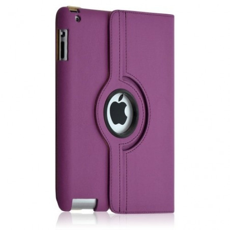 Housse coque etui de luxe pour Ipad 2 avec sytème de rotation à 360 degrès couleur violet + Film de protection écran