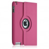 Housse coque etui de luxe pour Ipad 2 Ipad avec sytème de rotation à 360 degrès couleur rose + Film de protection écran