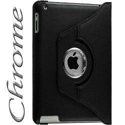 Housse coque etui de luxe pour Ipad 2 avec sytème de rotation à 360 degrès couleur noir + Film de protection écran