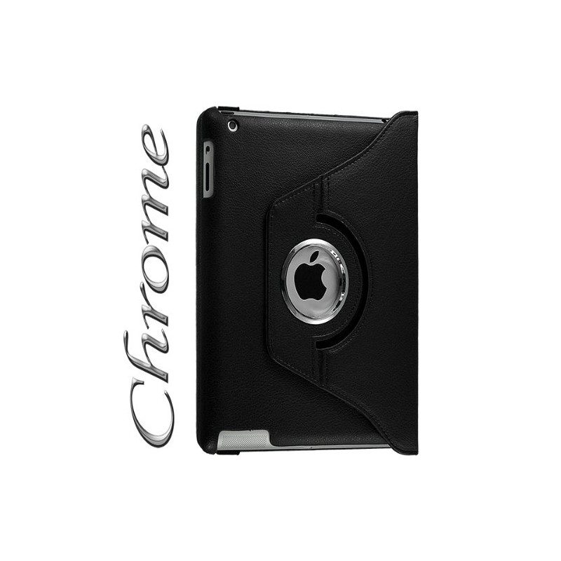 Housse coque etui de luxe pour Ipad 2 avec sytème de rotation à 360 degrès couleur noir + Film de protection écran