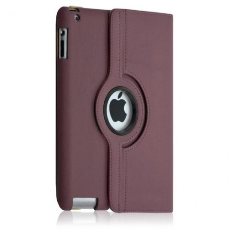 Housse coque etui de luxe pour Ipad 2 avec sytème de rotation à 360 degrès couleur mauve + Film de protection écran