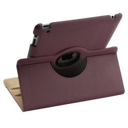 Housse coque etui de luxe pour Ipad 2 avec sytème de rotation à 360 degrès couleur mauve + Film de protection écran