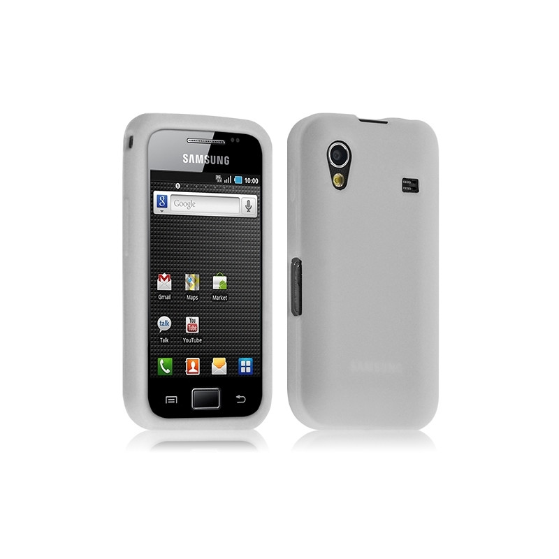 Housse coque silicone translucide Samsung Galaxy Ace S5830 couleur blanc