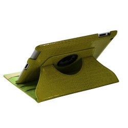 Etui pour Apple Ipad 2 avec mode support style croco couleur vert