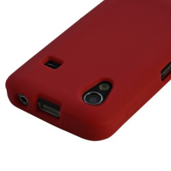 Housse coque silicone translucide Samsung Galaxy Ace S5830 couleur rouge