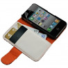 Housse coque étui portefeuille pour Apple iPhone 4 / 4S avec motif HF14 + film protecteur