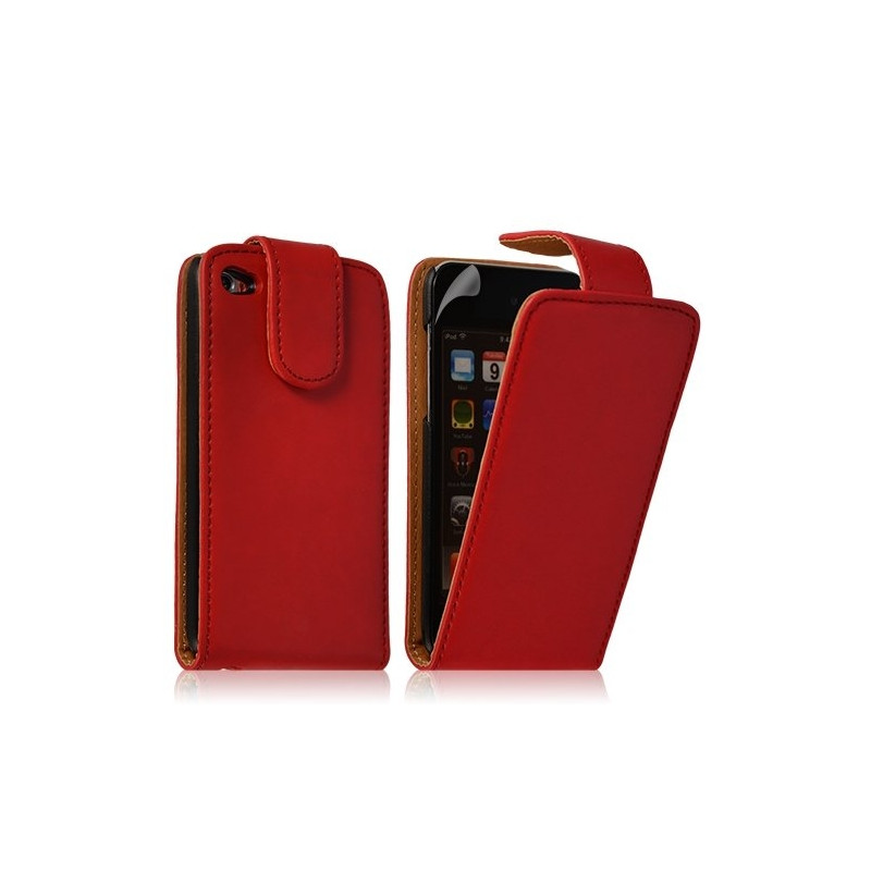 Housse coque étui pour Apple Ipod 4G couleur rouge + film protection écran