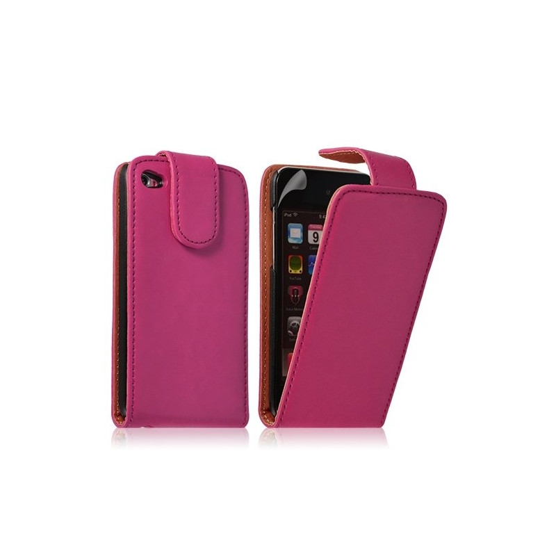 Housse coque étui pour Apple Ipod 4G couleur rose fuschia + film protection écran