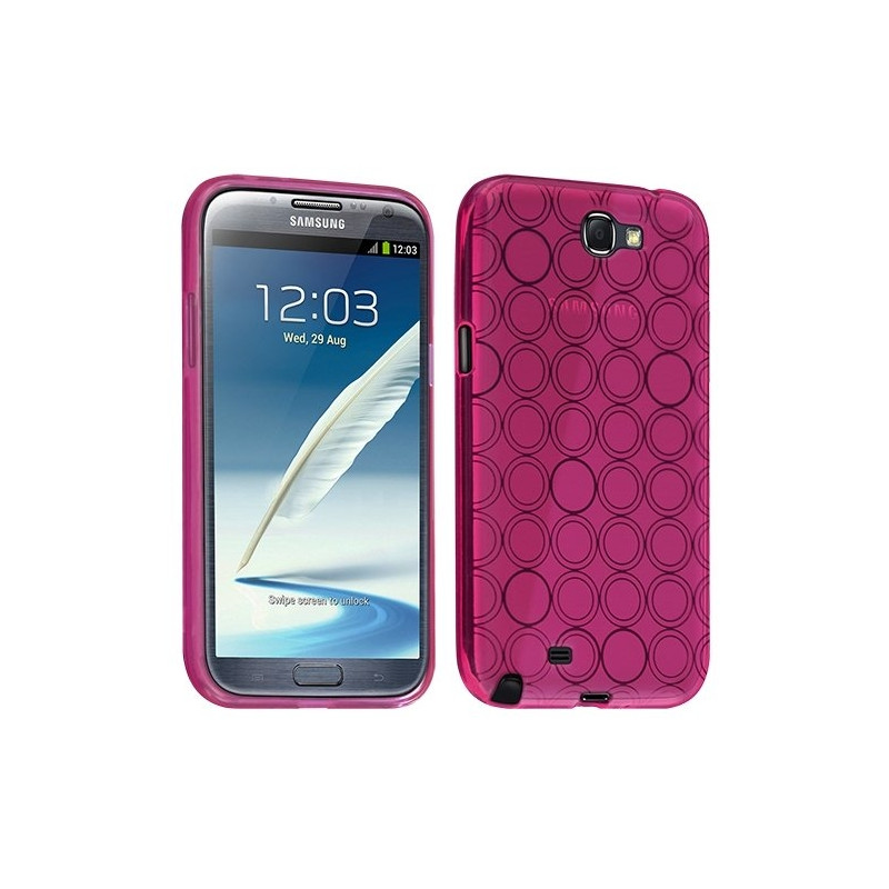 Housse étui coque Hydrogel transparent pour Samsung Galaxy Note 2 couleur Rose Fushia