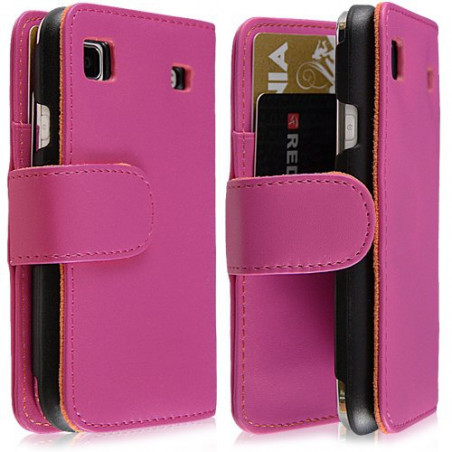 Housse coque étui portefeuille pour Samsung Galaxy SCL i9003 couleur