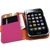 Housse coque étui portefeuille pour Samsung Galaxy SCL i9003 couleur rouge + stylet luxe