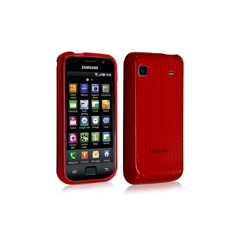 Housse étui coque gel pour Samsung Galaxy SCL i9003 motif couleur rouge transparent