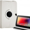 Housse coque étui luxe Samsung Google Nexus 10 avec système de rotation à 360 degrés couleur Blanc