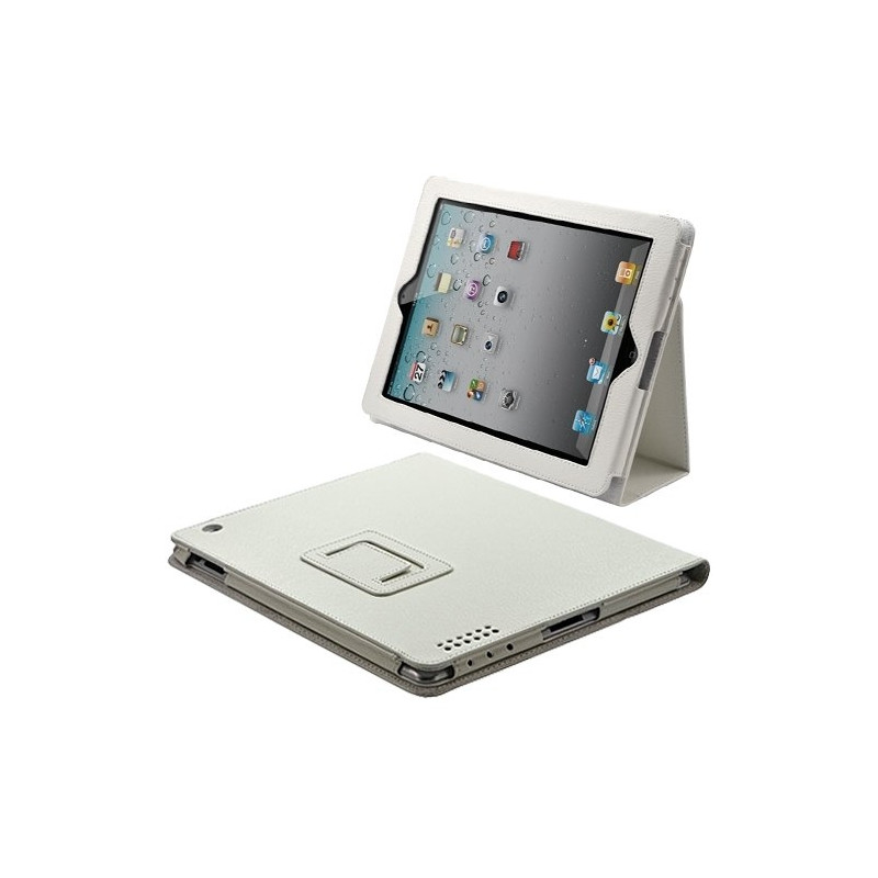 Housse coque etui pour Apple Ipad de luxe avec couvercle intelligent couleur blanc