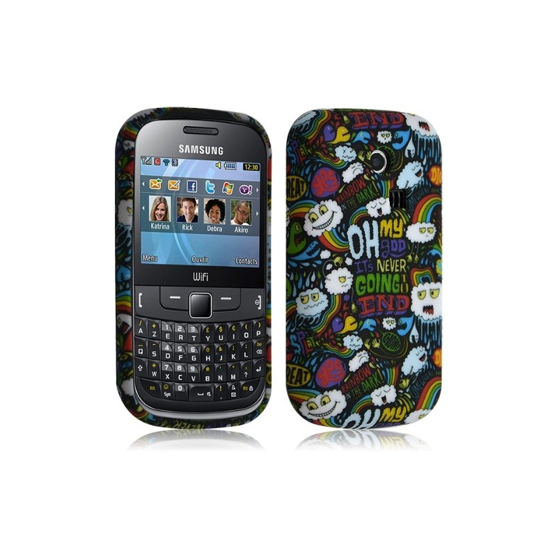 Housse coque etui gel pour Samsung Chat 335 S3350 avec motif LM18