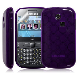 Coque étui housse en hydro gel pour Samsung Chat 335 S3350 Couleur Violet