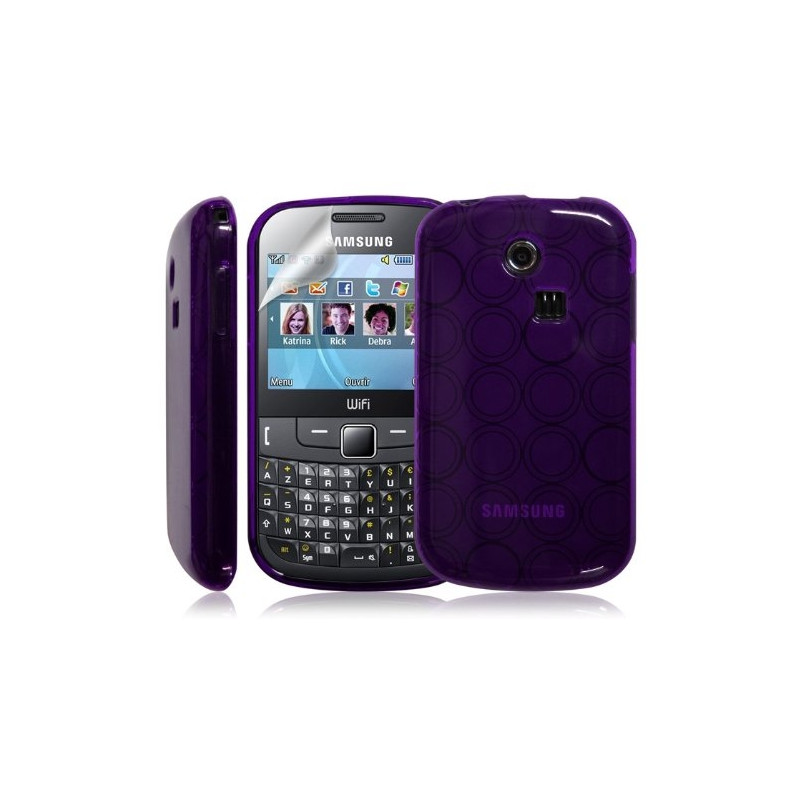 Coque étui housse en hydro gel pour Samsung Chat 335 S3350 Couleur Violet