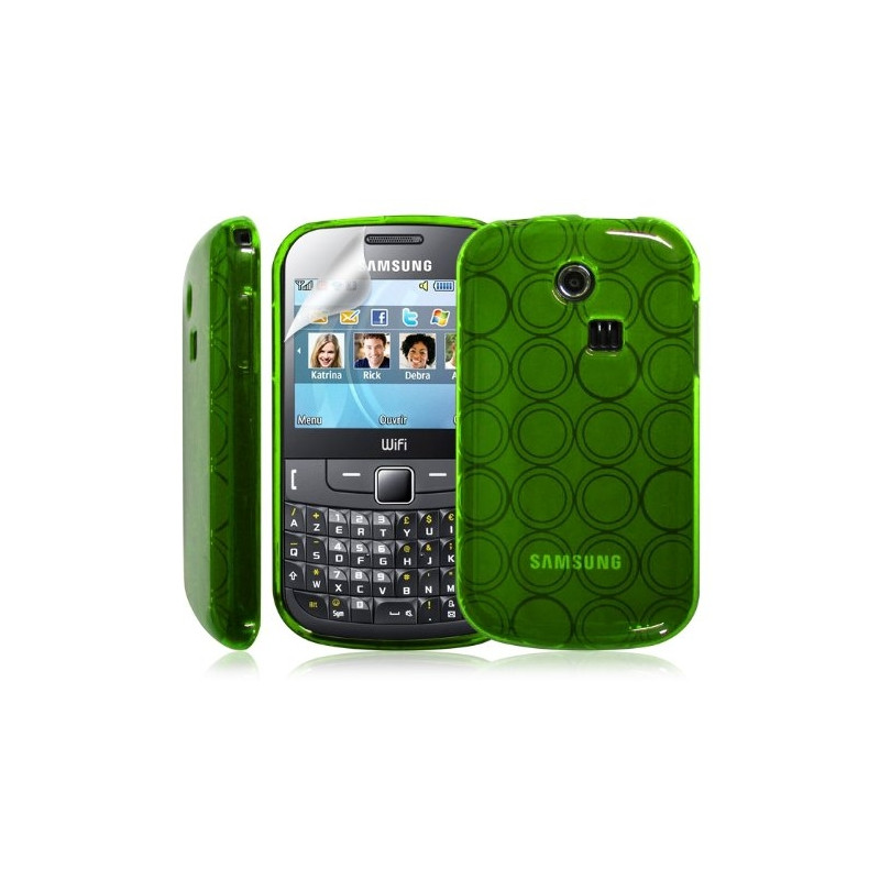 Coque étui housse en hydro gel pour Samsung Chat 335 S3350 Couleur Vert