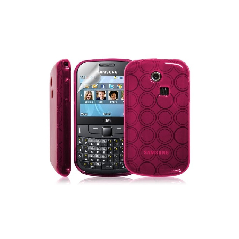 Coque étui housse en gel pour Samsung Chat 335 S3350 couleur Rose bonbon