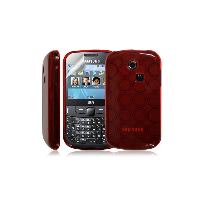 Coque étui housse en gel pour Samsung Chat 335 S3350 couleur Rouge