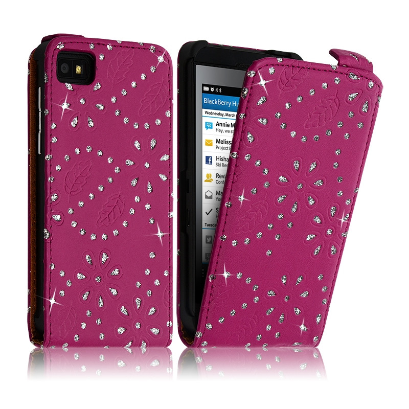 Housse Coque Etui Pour BlackBerry Z10 Style Diamant Couleur Rose Fushia