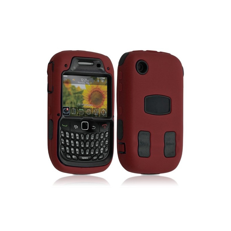 Coque pour Blackberry Curve 3G 9300 couleur rouge + Film de protection